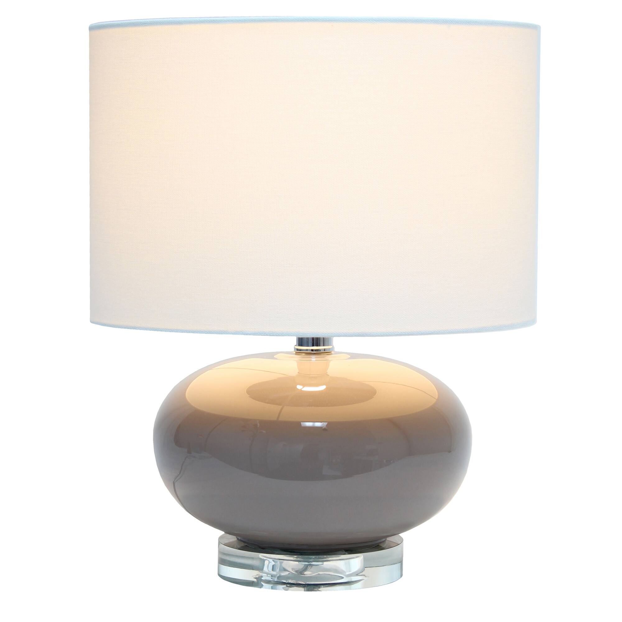 Lalia Home 15.25" Ovaloid Glass Table Lamp with White Shade